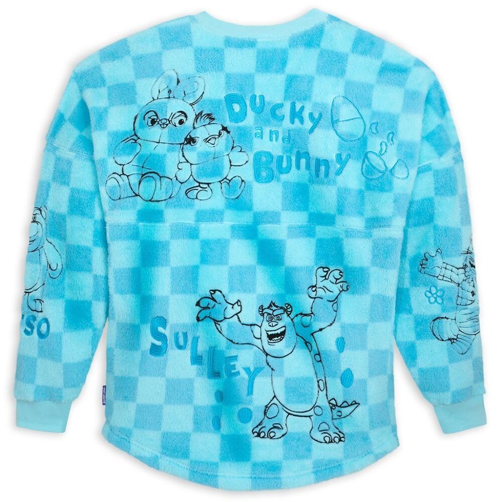 Disney Pixar Fuzzy Fun Spirit Jersey XL Blue Checkered Sulley Toy Story NWT